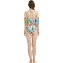 Travel Pattern Immigration Stamps Stickers With Historical Cultural Objects Travelling Visa Immigran Halter Flowy Bikini Set  View2