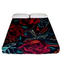 Vintage Flash Tattoos Designs Seamless Pattern Fitted Sheet (Queen Size) View1