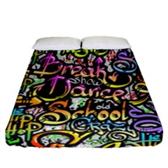 Graffiti Word Seamless Pattern Fitted Sheet (queen Size)