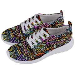 Graffiti Word Seamless Pattern Men s Lightweight Sports Shoes