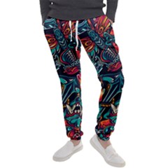 Vintage Tattoos Colorful Seamless Pattern Men s Jogger Sweatpants