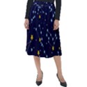 Seamless Pattern With Cartoon Zodiac Constellations Starry Sky Classic Velour Midi Skirt  View1