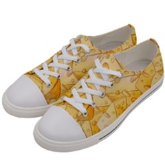 Cheese-slices-seamless-pattern-cartoon-style Men s Low Top Canvas Sneakers