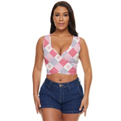 Cute-kawaii-patches-seamless-pattern Women s Sleeveless Wrap Top