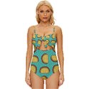 Taco-drawing-background-mexican-fast-food-pattern Knot Front One-Piece Swimsuit View1