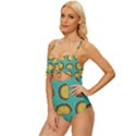 Taco-drawing-background-mexican-fast-food-pattern Knot Front One-Piece Swimsuit View2