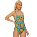 Taco-drawing-background-mexican-fast-food-pattern Knot Front One-Piece Swimsuit View3