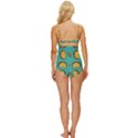 Taco-drawing-background-mexican-fast-food-pattern Knot Front One-Piece Swimsuit View4