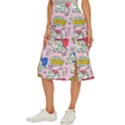 Seamless-pattern-with-many-funny-cute-superhero-dinosaurs-t-rex-mask-cloak-with-comics-style-inscrip Midi Panel Skirt View2