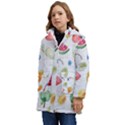 Fruit Summer Vitamin Watercolor Kid s Hooded Longline Puffer Jacket View3