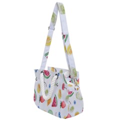 Fruit Summer Vitamin Watercolor Rope Handles Shoulder Strap Bag by artworkshop