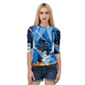Halloween Ghosts Haunted House Quarter Sleeve Raglan Tee View1
