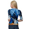 Halloween Ghosts Haunted House Quarter Sleeve Raglan Tee View2