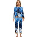 Halloween Ghosts Haunted House Womens  Long Sleeve Lightweight Pajamas Set View1