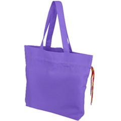 Color Medium Purple Drawstring Tote Bag by Kultjers