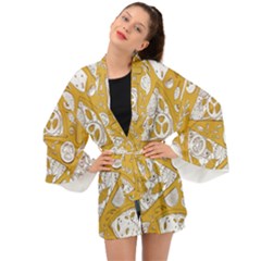 Vector-seamless-pizza-slice-pattern-hand-drawn-pizza-illustration-great-pizzeria-menu-background - Long Sleeve Kimono