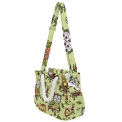 Seamless-pattern-with-flowers-owls Rope Handles Shoulder Strap Bag by Pakemis