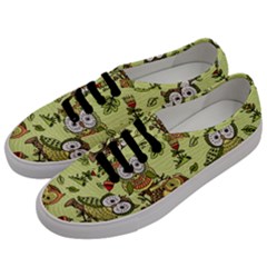 Seamless-pattern-with-flowers-owls Men s Classic Low Top Sneakers by Pakemis