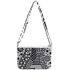 Black And White Double Gusset Crossbody Bag by gasi