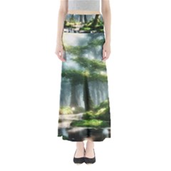 Forest Wood Nature Lake Swamp Water Trees Full Length Maxi Skirt