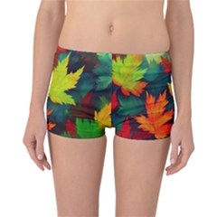 Leaves Foliage Autumn Nature Forest Fall Reversible Boyleg Bikini Bottoms