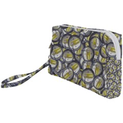 Gong Instrument Motif Pattern Wristlet Pouch Bag (small)