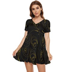 Fish 711 Tiered Short Sleeve Babydoll Dress