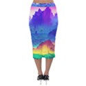 Abstract Geometric Landscape Art 3d Velvet Midi Pencil Skirt View2