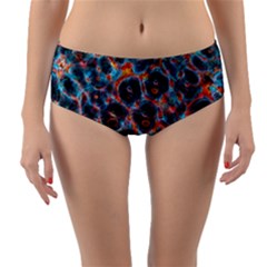 Fractal Black Texture Wallpaper Art Design Art Reversible Mid-waist Bikini Bottoms