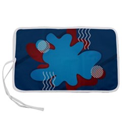 Background Abstract Design Blue Pen Storage Case (s)
