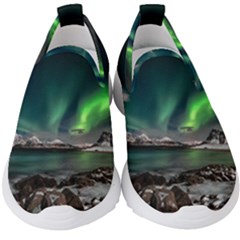 Aurora Borealis Photo Kids  Slip On Sneakers