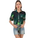 Aurora Borealis Photo Tie Front Shirt  View1