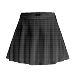 Small Grey Black Plaid Mini Flare Skirt