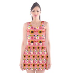 Egg Eyes Scoop Neck Skater Dress