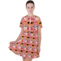 Egg Eyes Short Sleeve Shoulder Cut Out Dress  View1