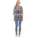 Multicolored Ornate Decorate Pattern Lightweight Drawstring Hooded Top View4