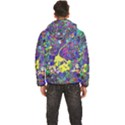 floral abstract vibrant rainbow colors Men s Hooded Quilted Jacket View4