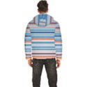 blue and coral stripe 2 Men s Hooded Quilted Jacket View4