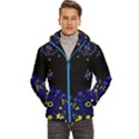 blue yellow bandana Men s Hooded Quilted Jacket View1