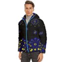 blue yellow bandana Men s Hooded Quilted Jacket View2