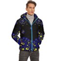 blue yellow bandana Men s Hooded Quilted Jacket View3