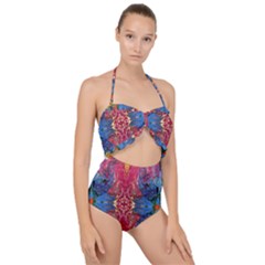 Firey Repeats I Scallop Top Cut Out Swimsuit