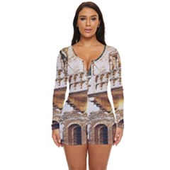 Juliet`s Windows   Long Sleeve Boyleg Swimsuit