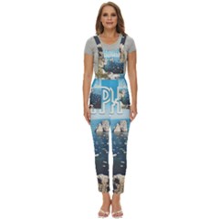 Capri, Italy Vintage Island  Women s Pinafore Overalls Jumpsuit
