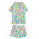 Swimwear Teal Yellow Pink Collection Kids  Swim Tee and Shorts Set View2