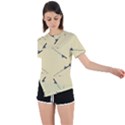 Fishing Rods Pattern Brown Asymmetrical Short Sleeve Sports Tee View1