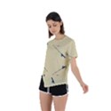 Fishing Rods Pattern Brown Asymmetrical Short Sleeve Sports Tee View2