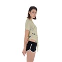 Fishing Rods Pattern Brown Asymmetrical Short Sleeve Sports Tee View3