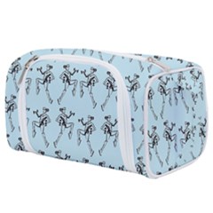 Jogging Lady On Blue Toiletries Pouch by TetiBright