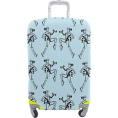 Jogging Lady On Blue Luggage Cover (large) by TetiBright